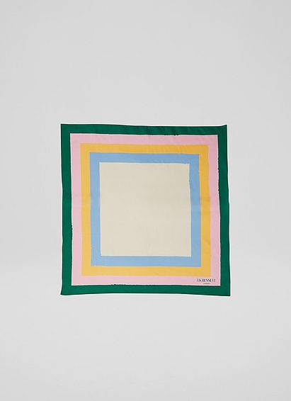 Elsie Green and Pink Silk Scarf