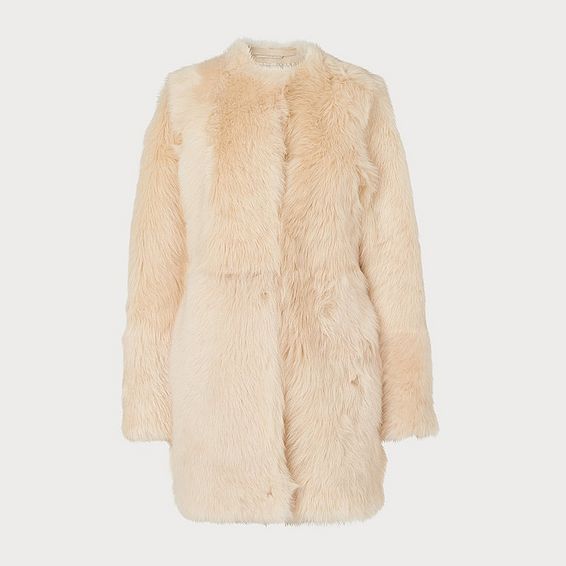 Noor Ivory Sheepskin Coat