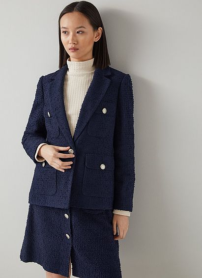 Lottie Navy Tweed Jacket