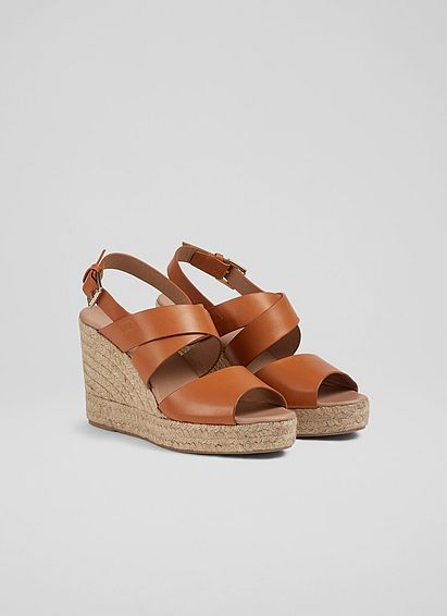Solice Tan Leather Espadrille Sandals