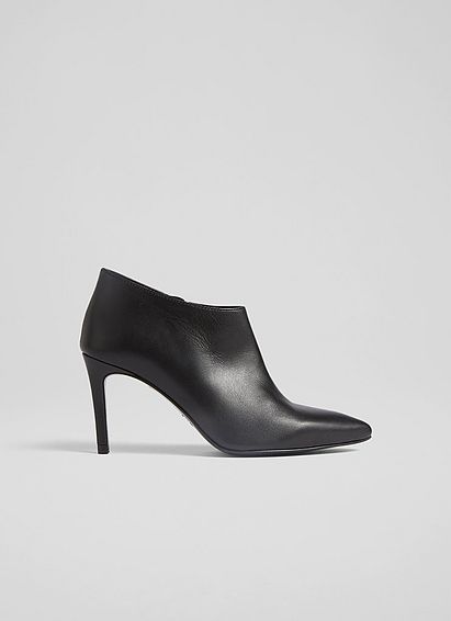 Elle Black Leather Shoe Boots