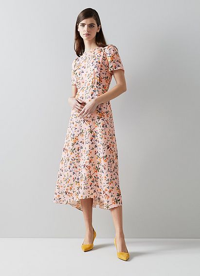 Boyd Pink Silk Apple Blossom Print Dress