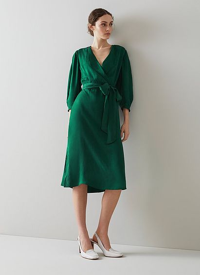 Iris Green Fluid Midi Dress