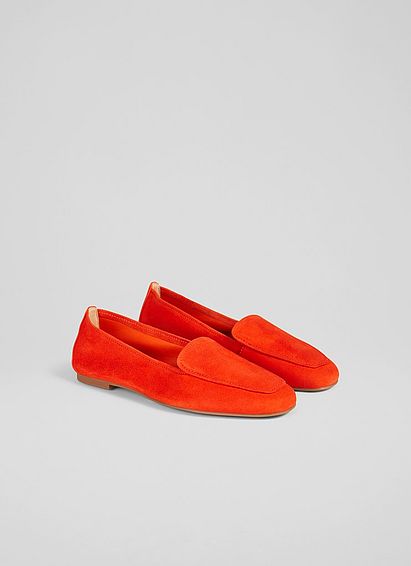Tina Orange Suede Square Toe Flats