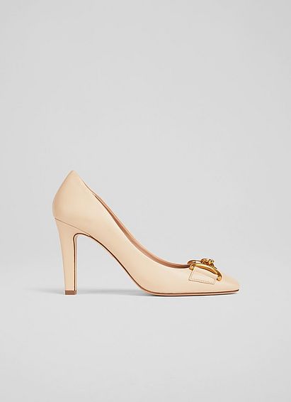 Gianna Cream Leather Snaffle-Detail Courts