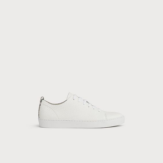 Tulum White Grainy Leather Trainers