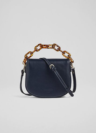 Mini Molly Navy Leather Shoulder Bag