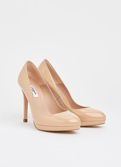 Sledge Beige Patent Platform Courts