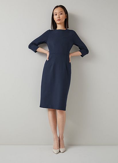 Elia Navy Jersey Shift Dress