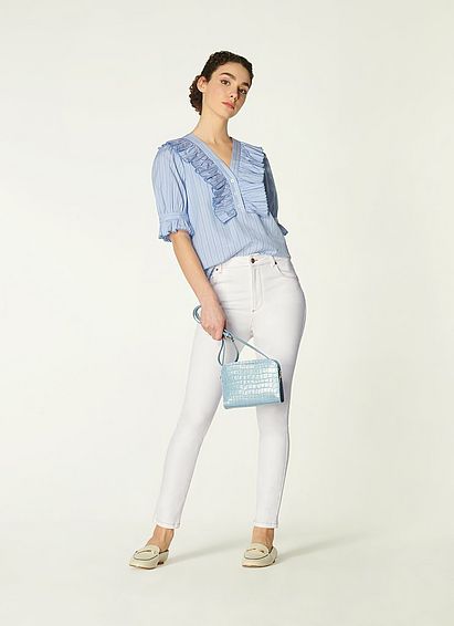 Gracie Cream Organic Cotton Skinny Jeans