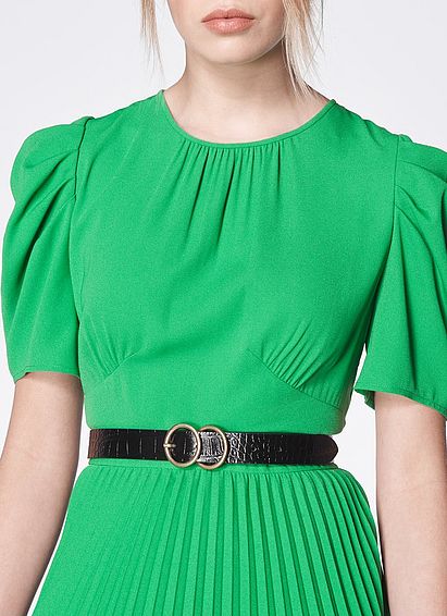 Georgia Black Croc Effect Belt