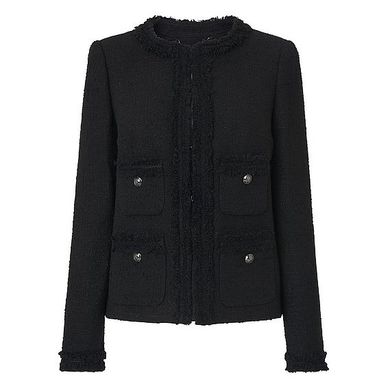 Charl Black Cotton Mix Jacket