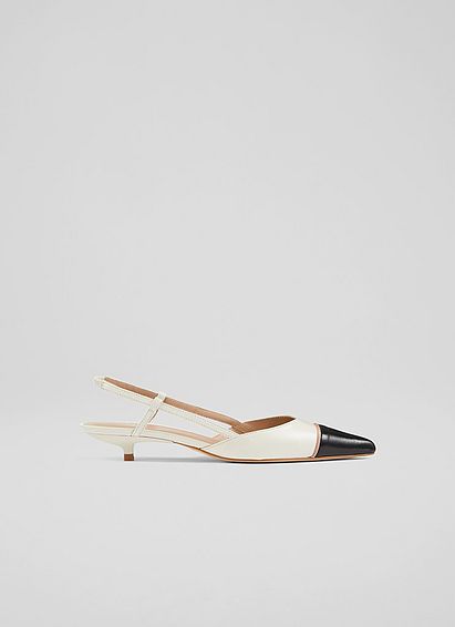 Madison Cream and Black Slingbacks
