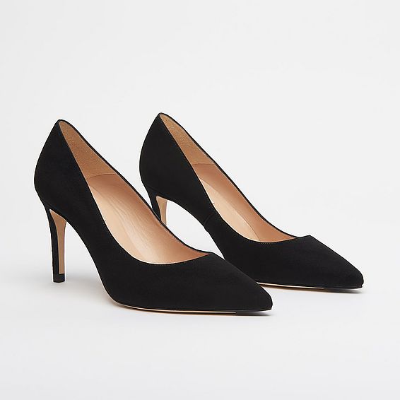 Floret Black Suede Pointed Toe Courts