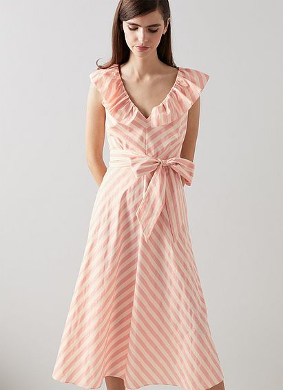 Shenyu Pink and White Cotton Candy Stripe Dress