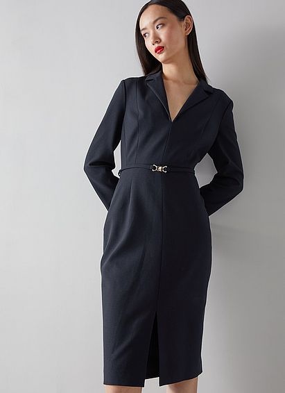 Frankie Navy Polyester Mix Dress
