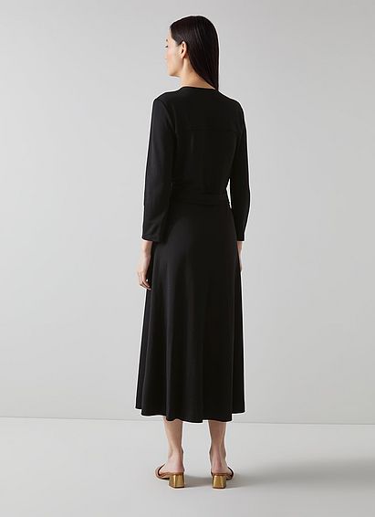 Juno Black Wrap Dress