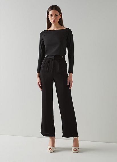 Eden Black Jersey Bardot Top