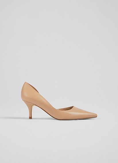 Hazel Beige Leather D'Orsay Courts