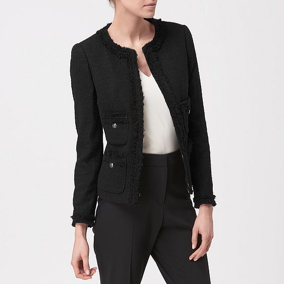 Charl Black Cotton Mix Jacket