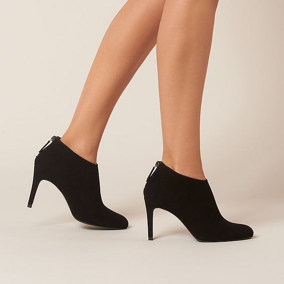Emily Black Suede Ankle Boots