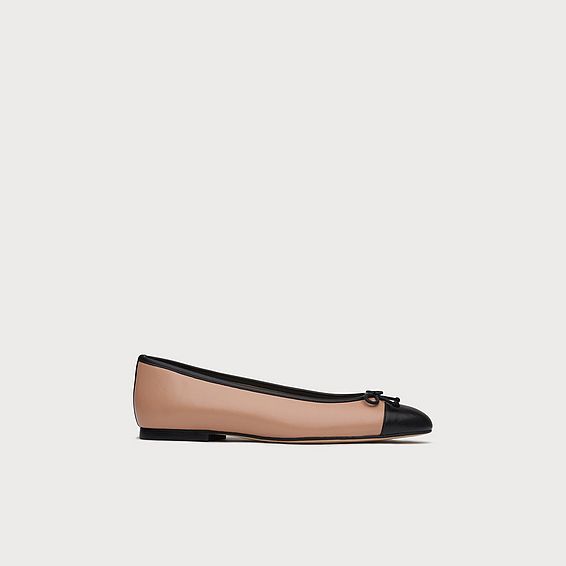 Kara Trench Black Nappa Leather Flats