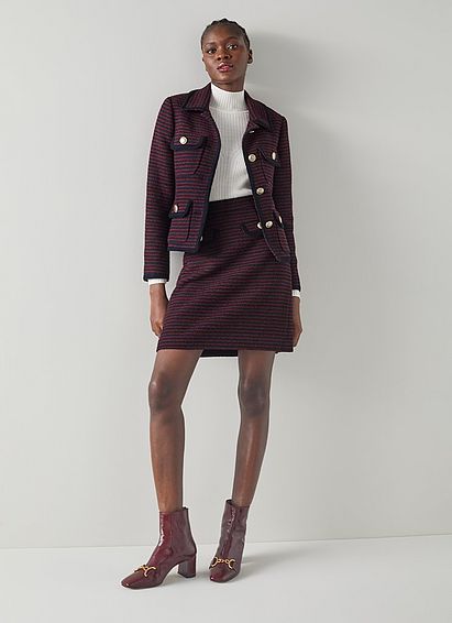 Paloma Navy And Red Striped Tweed Jacket