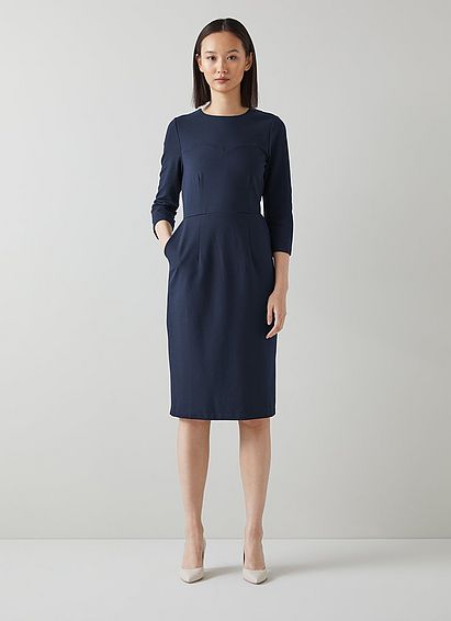 Elia Navy Jersey Shift Dress