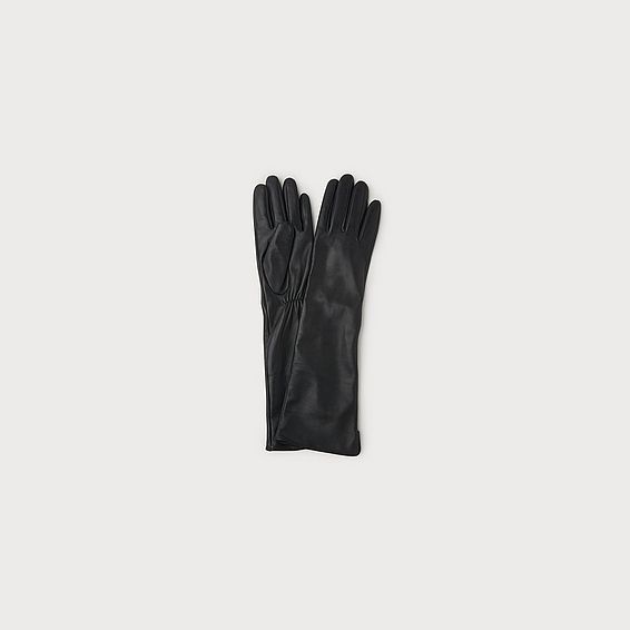 Kelly Black Smooth Leather Gloves