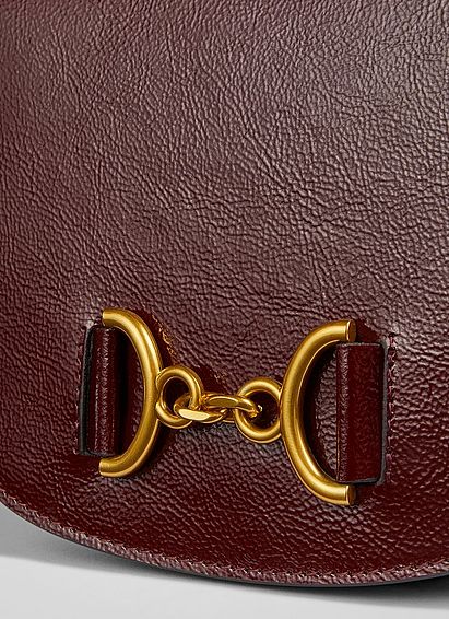 Sandra Red Crinkle Patent Leather Snaffle-Detail Bag