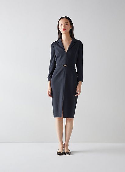 Frankie Navy Polyester Mix Dress