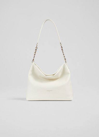 Rebecca Cream Leather Hobo Bag