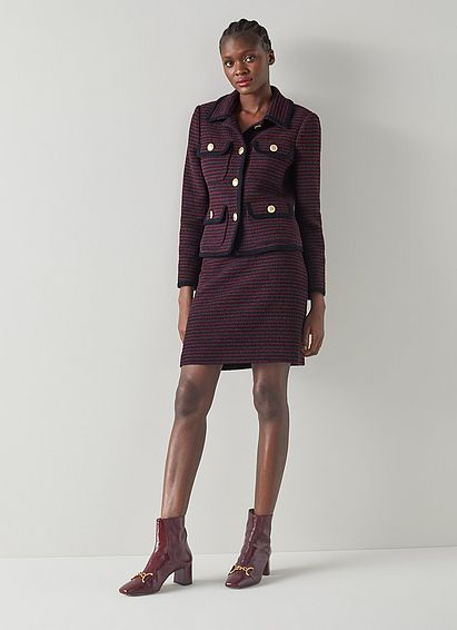 Paloma Navy And Red Striped Tweed Jacket