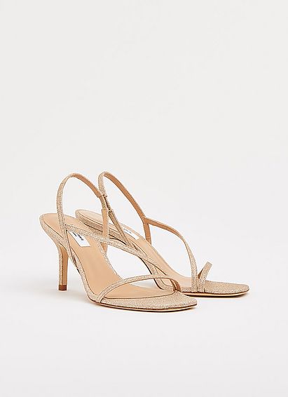 Neave Gold Glitter Strappy Sandals