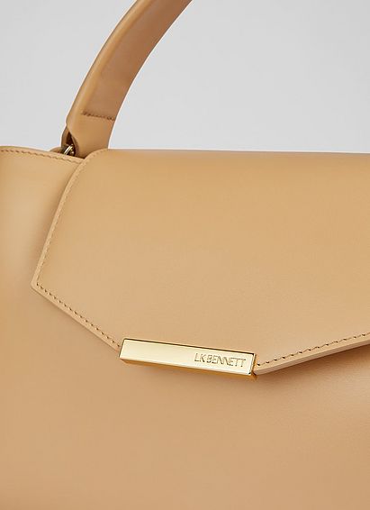 Harbour Camel Leather Trapeze Tote Bag