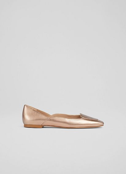 Willow Copper Rose Leather Square Toe Flats