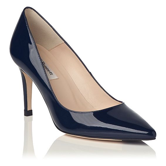 Floret Navy Patent Leather Pointed Toe Courts
