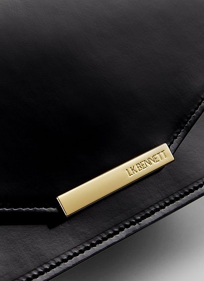Dawsey Black High-Shine Leather Crossbody Shoulder Bag