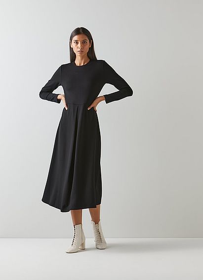 Maria Black Jersey Fit and Flare Dress