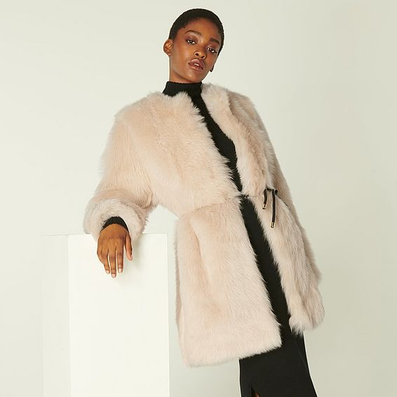 Noor Ivory Sheepskin Coat