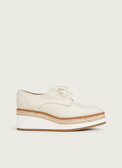 Pembridge Off-White Leather Platform Lace-Ups