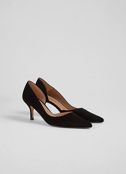 Hazel Black Suede D'Orsay Courts