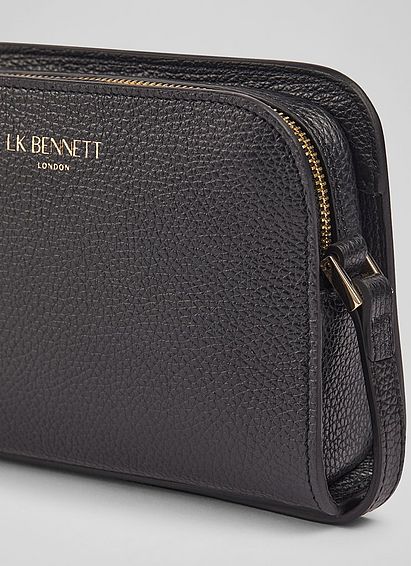 Marie Black Leather Crossbody Bag