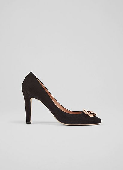 Evelyn Black Suede Eternity Ring Courts