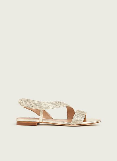 Rachel Gold Rope Flat Sandals