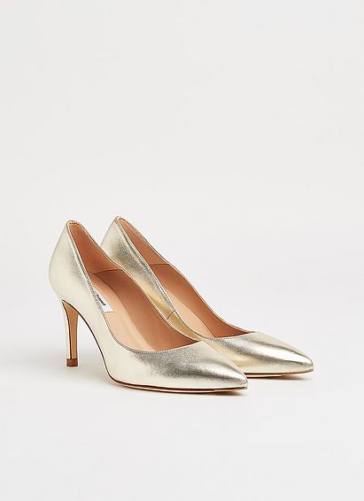 Floret Soft Gold Soft Nappa Leather Pointed Toe Courts