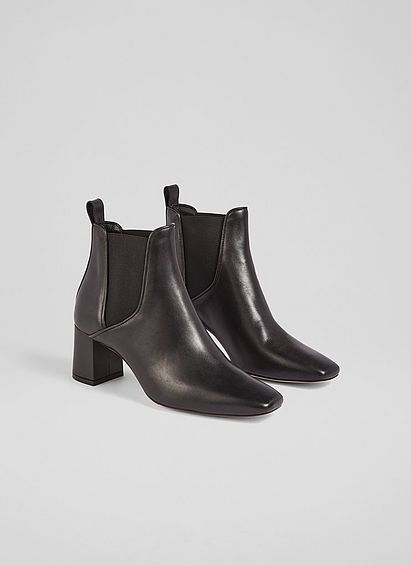 Maddox Black Leather Chelsea Boots