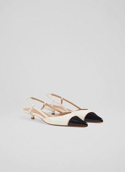 Madison Cream and Black Slingbacks
