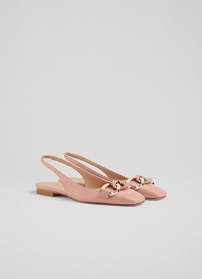 Carmen Pink Leather Slingback Flats