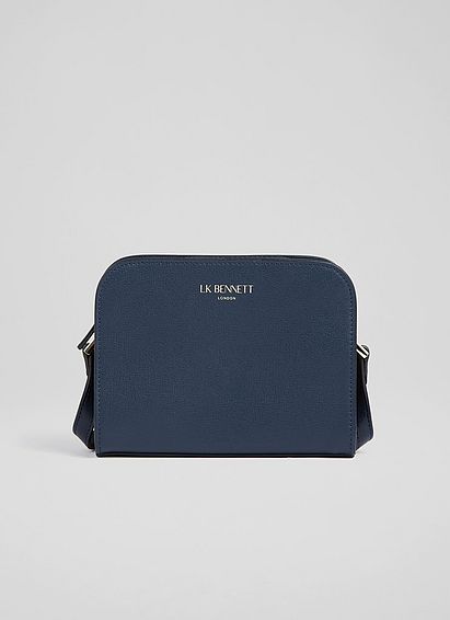Marie Navy Leather Crossbody Bag